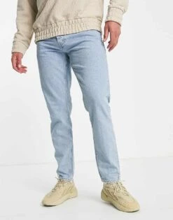 Pull&Bear 90's Slim Fit Jeans In Blue For Men