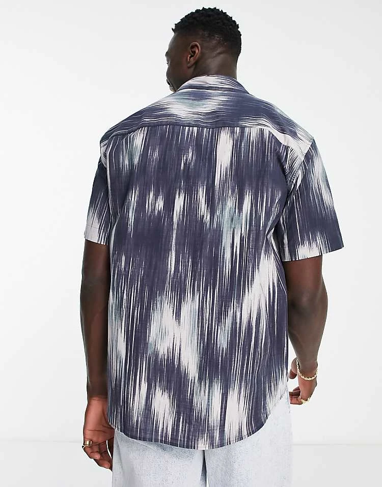 Pull&Bear Blurry Peacock Shirt In Navy And White For Men Multi 5 Pull&Bear Blurry Peacock Shirt In Navy And White For Men Multi - Image 3