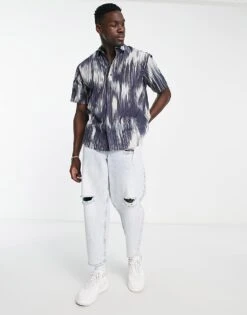 Pull&Bear Blurry Peacock Shirt In Navy And White For Men Multi 10 Pull&Bear Blurry Peacock Shirt In Navy And White For Men Multi -Pull&Bear Sales 203001918 4