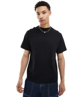 Pull&Bear Basic T-shirt In Black For Men