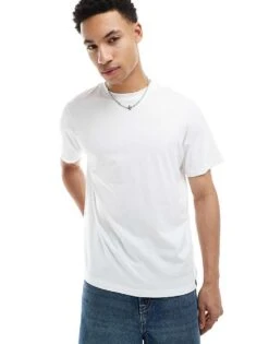 Pull&Bear Basic T-shirt In White For Men