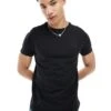 Pull&Bear Muscle Fit T-shirt In Black For Men 2 Pull&Bear Muscle Fit T-shirt In Black For Men -Pull&Bear Sales 205240695 1 black