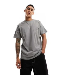 Pull&Bear Basic T-shirt In Grey For Men -Pull&Bear Sales 205598963 1 grey 1