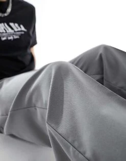 Pull&Bear Wide Leg Tailored Trouser In Grey For Men -Pull&Bear Sales 205752923 4