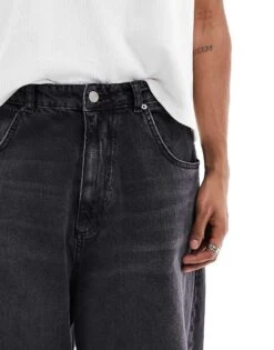 Pull&Bear Super Baggy Fit Jeans In Washed Black For Men -Pull&Bear Sales 205903672 4