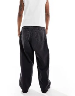 Pull&Bear Super Baggy Fit Jeans In Washed Black For Men -Pull&Bear Sales 205903672 5