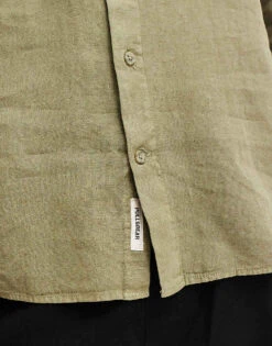 Pull&Bear Linen Look Grandad Neck Shirt In Green For Men 9 Pull&Bear Linen Look Grandad Neck Shirt In Green For Men -Pull&Bear Sales 206431329 3