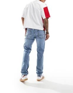 Pull&Bear Straight Fit Jeans In Medium Blue For Men -Pull&Bear Sales 206467503 3