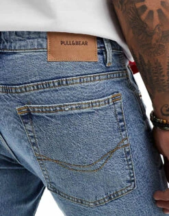 Pull&Bear Straight Fit Jeans In Medium Blue For Men -Pull&Bear Sales 206467503 4