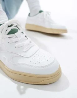 Pull&Bear Retro Trainer With Green Detail In White For Men -Pull&Bear Sales 206477576 3