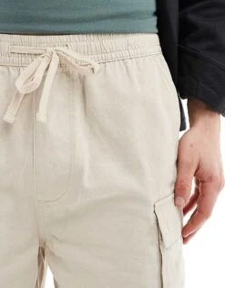 Pull&Bear Cargo Short In Beige For Men -Pull&Bear Sales 206482414 5