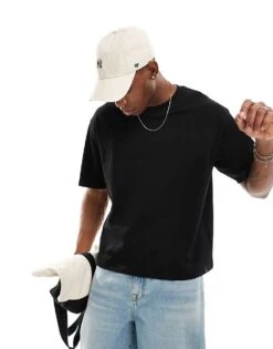 Pull&Bear Boxy T-shirt In Black For Men