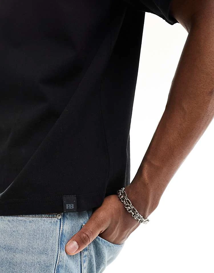 Pull&Bear Boxy T-shirt In Black For Men 4 Pull&Bear Boxy T-shirt In Black For Men - Image 2