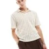 Pull&Bear Open Weave Textured Polo In Ecru For Men -Pull&Bear Sales 206482545 1 ecru