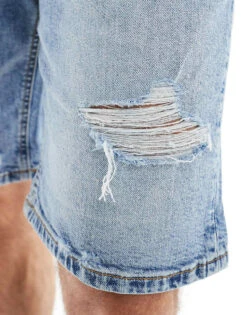 Pull&Bear Slim Fit Ripped Denim Shorts In Blue For Men 10 Pull&Bear Slim Fit Ripped Denim Shorts In Blue For Men -Pull&Bear Sales 206514737 3