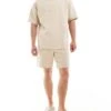 Pull&Bear Embossed Co-ord Short In Sand For Men -Pull&Bear Sales 206514782 1 sand