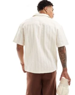 Pull&Bear Textured Shirt In Ecru For Men -Pull&Bear Sales 206514848 3