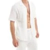 Pull&Bear Textured Shirt Co-ord In White For Men
