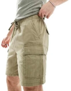 Pull&Bear Cargo Short In Khaki For Men -Pull&Bear Sales 206514976 1 khaki 1