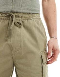 Pull&Bear Cargo Short In Khaki For Men -Pull&Bear Sales 206514976 5