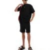 Pull&Bear Embossed Co-ord Short In Black For Men -Pull&Bear Sales 206562839 1 black