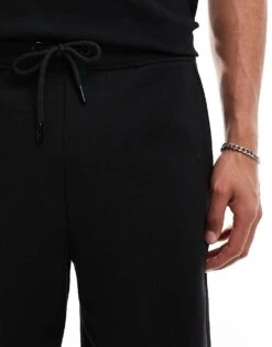 Pull&Bear Embossed Co-ord Short In Black For Men -Pull&Bear Sales 206562839 5