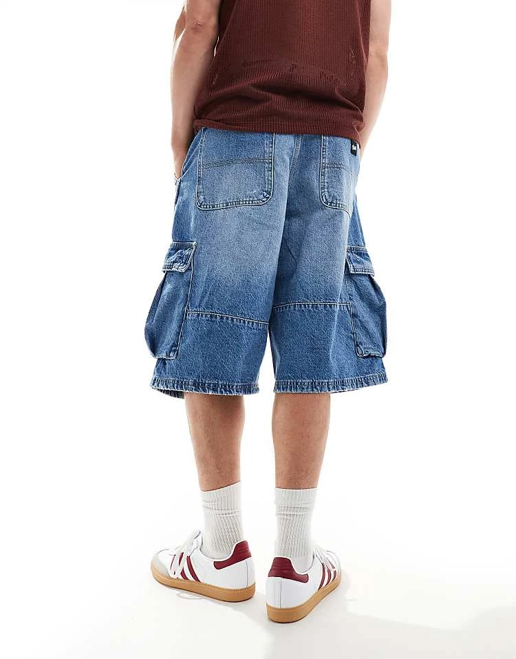 Pull&Bear Denim Skater Cargo Short In Blue For Men Light Blue 6 Pull&Bear Denim Skater Cargo Short In Blue For Men Light Blue - Image 4