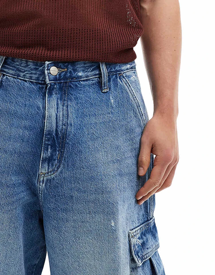 Pull&Bear Denim Skater Cargo Short In Blue For Men Light Blue 7 Pull&Bear Denim Skater Cargo Short In Blue For Men Light Blue - Image 5