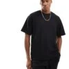 Pull&Bear Textured Co-ord T-shirt In Black For Men 2 Pull&Bear Textured Co-ord T-shirt In Black For Men -Pull&Bear Sales 206611225 1 black
