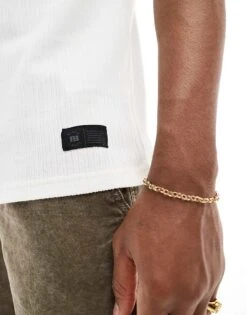 Pull&Bear Textured T-shirt In White For Men -Pull&Bear Sales 206611255 3