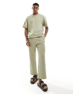 Pull&Bear Textured Co-ord Trouser In Mint For Men Green -Pull&Bear Sales 206611306 1 green 1