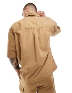 Pull&Bear Utility Co-ord Shirt In Brown For Men -Pull&Bear Sales 206668457 4