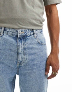 Pull&Bear Baggy Fit Jean In Mid Blue For Men Grey -Pull&Bear Sales 206670181 4
