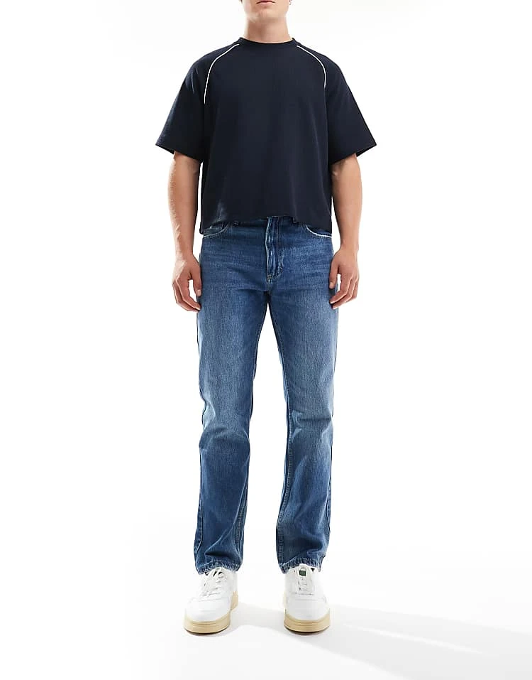 Pull&Bear Straight Vintage Jeans In Mid Blue For Men Grey 8 Pull&Bear Straight Vintage Jeans In Mid Blue For Men Grey - Image 6