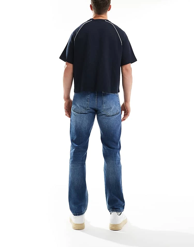 Pull&Bear Straight Vintage Jeans In Mid Blue For Men Grey 4 Pull&Bear Straight Vintage Jeans In Mid Blue For Men Grey - Image 2