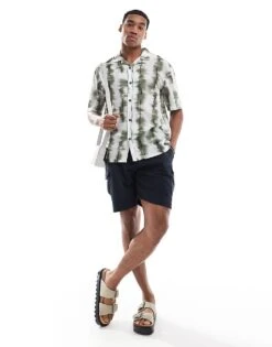 Pull&Bear Dye Printed Shirt In Khaki For Men -Pull&Bear Sales 206714572 3