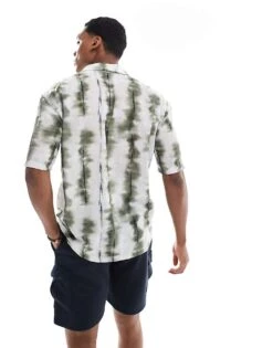Pull&Bear Dye Printed Shirt In Khaki For Men -Pull&Bear Sales 206714572 4