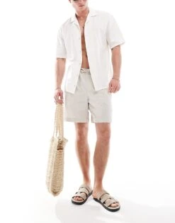 Pull&Bear Linen Co-ord Look In Ecru