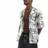 Pull&bear Palm Printed Shirt In White For Men -Pull&Bear Sales 206845973 1 white