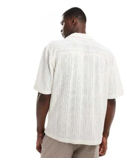 Pull&Bear Loose Knitted Shirt In Ecru For Men 9 Pull&Bear Loose Knitted Shirt In Ecru For Men -Pull&Bear Sales 206845994 3