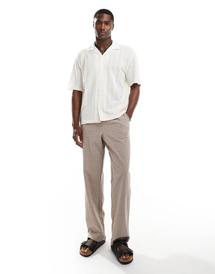 Pull&Bear Loose Knitted Shirt In Ecru For Men 6 Pull&Bear Loose Knitted Shirt In Ecru For Men - Image 4