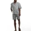 Pull&Bear Textured Stripe Short Co-ord In Grey For Men -Pull&Bear Sales 206849578 1 grey 2