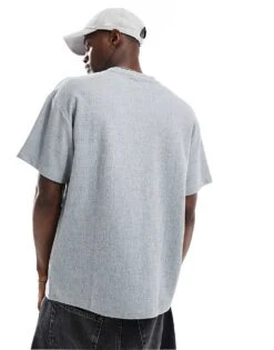 Pull&bear Light Weight Textured T-shirt In Grey For Men -Pull&Bear Sales 206886529 3