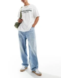 Pull&bear Skater Fit Jean In Light Blue For Men -Pull&Bear Sales 206920987 1 blue 1