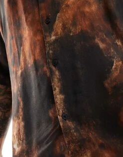 Pull&Bear Rustic Graphic Printed Shirt In Brown For Men -Pull&Bear Sales 206972578 3