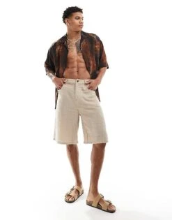 Pull&Bear Rustic Graphic Printed Shirt In Brown For Men -Pull&Bear Sales 206972578 4