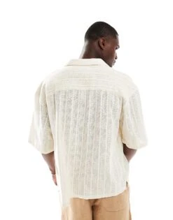 Pull&bear Open Knit Texture Shirt In Ecru For Men -Pull&Bear Sales 206972592 4
