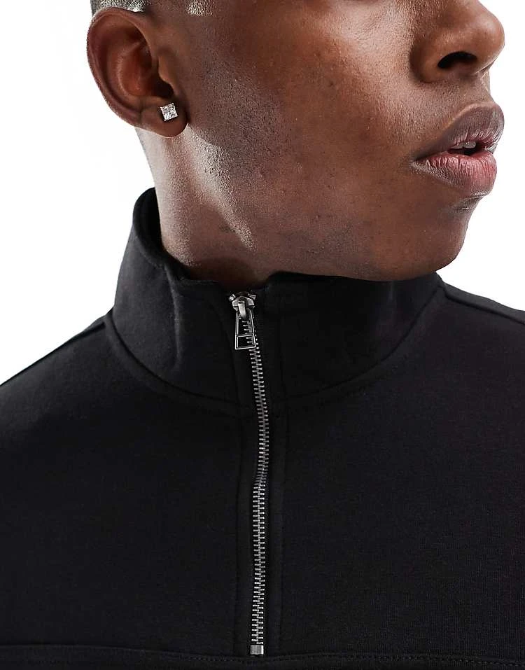 Pull&bear Zip Sweatshirt In Black For Men 5 Pull&bear Zip Sweatshirt In Black For Men - Image 3