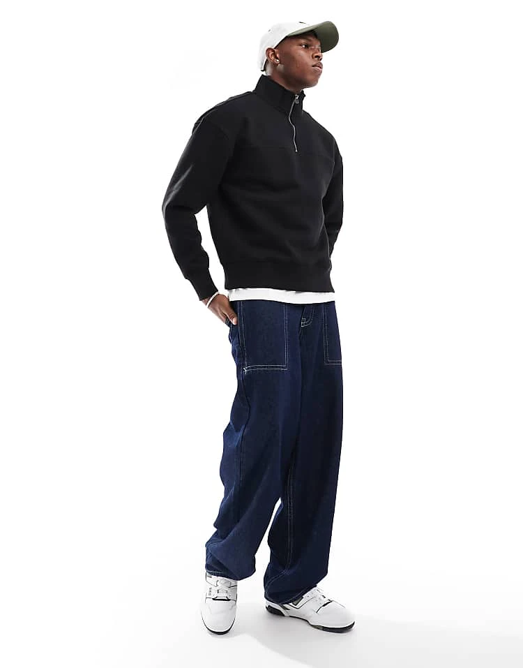 Pull&bear Zip Sweatshirt In Black For Men 6 Pull&bear Zip Sweatshirt In Black For Men - Image 4