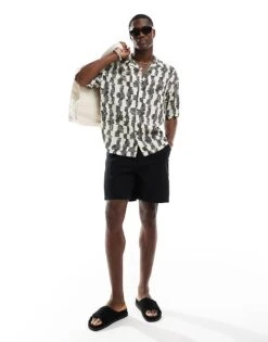 Pull&Bear Rustic Stripe Printed Shirt In White For Men -Pull&Bear Sales 207007430 1 white 1